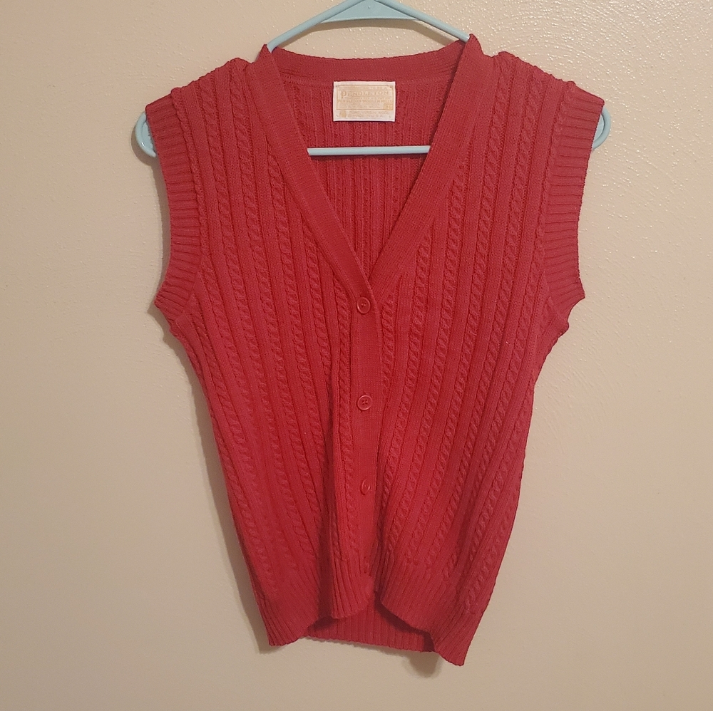 Vintage Pendleton Red Button Down Vest - image 6
